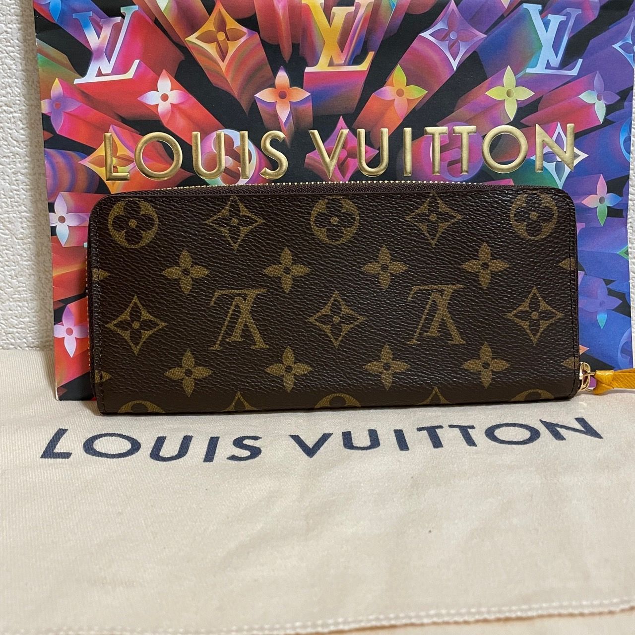 ほぼ新品】ルイヴィトン モノグラム ポルトフォイユ クレマンス ミモザ