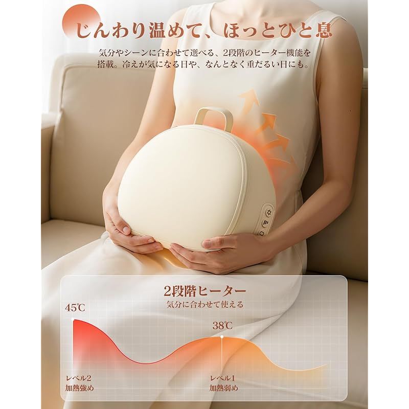 2025新設計 腰枕 クッション Hoxhyon 敬老の日 USB充電式 腰 背中 首 肩 太もも ふくらはぎ 一台多役 寝ながら使える ピロー コードレス 双方向回転 3段階強度調節 温熱機能 静音 タイマー付き 誕生日 母の日 父の日 記念日 クリスマス WWW_KANDAIZUMI_COM