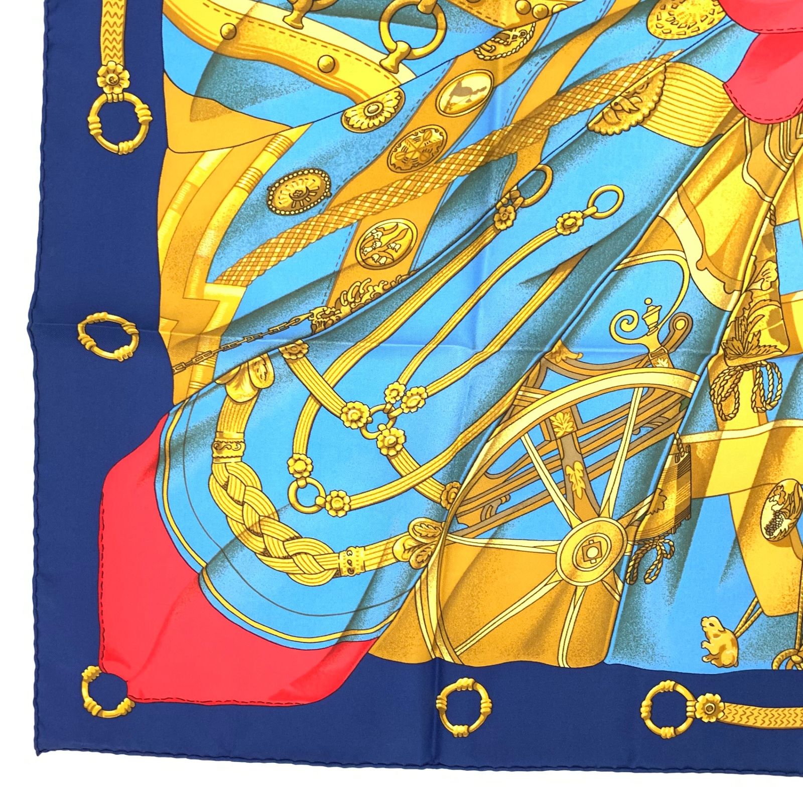美品 HERMES エルメス カレ90 Soleil de Soie シルクの太陽
