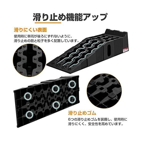 カースロープ ハイリフト タイヤスロープ 7t高耐荷重 車 スロープ メンテナンス 整備用 ブラック ２個セット 90.5cm 30