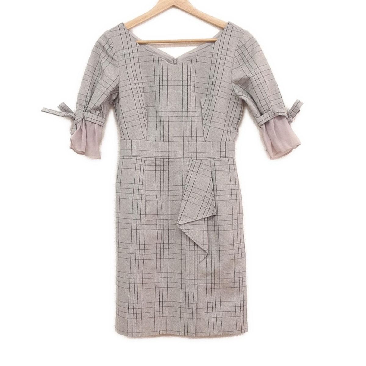 JILL by JILLSTUART ジルバイジルスチュアート ワンピース サイズS レディース - ライトグレー×ダークグレー×ピンクベージュ