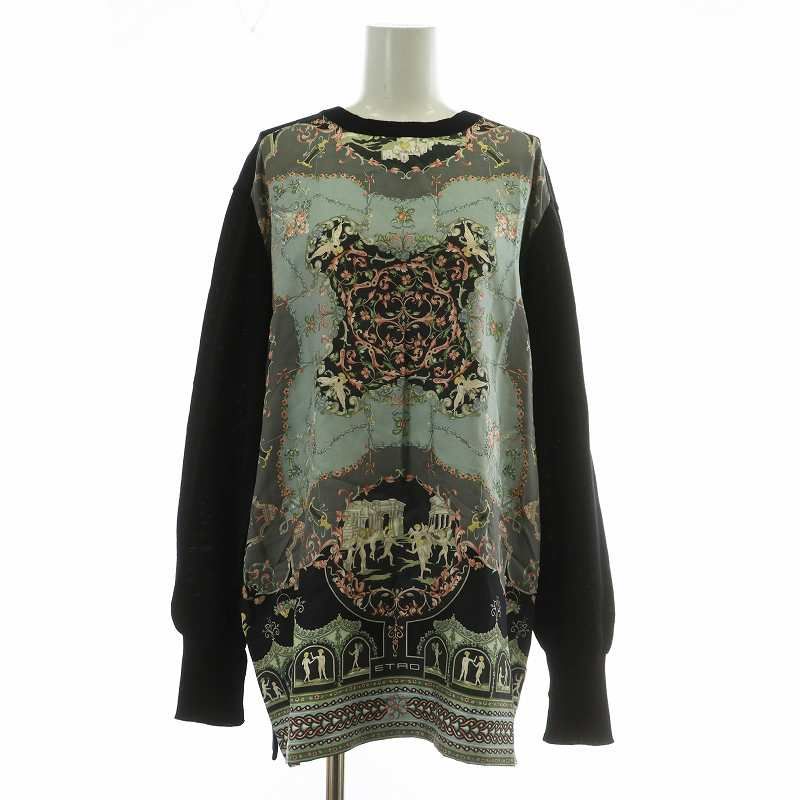 エトロETROシルクとウール長袖ニットセーター エトロ ETRO ニット セーター ウール 絹 シルク 長袖 切り替え