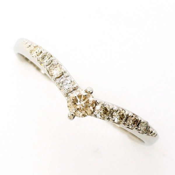 PT950 リング ring 指輪 11号 ブラウンダイヤ ダイヤ 計0.20 総重量約1.7g
