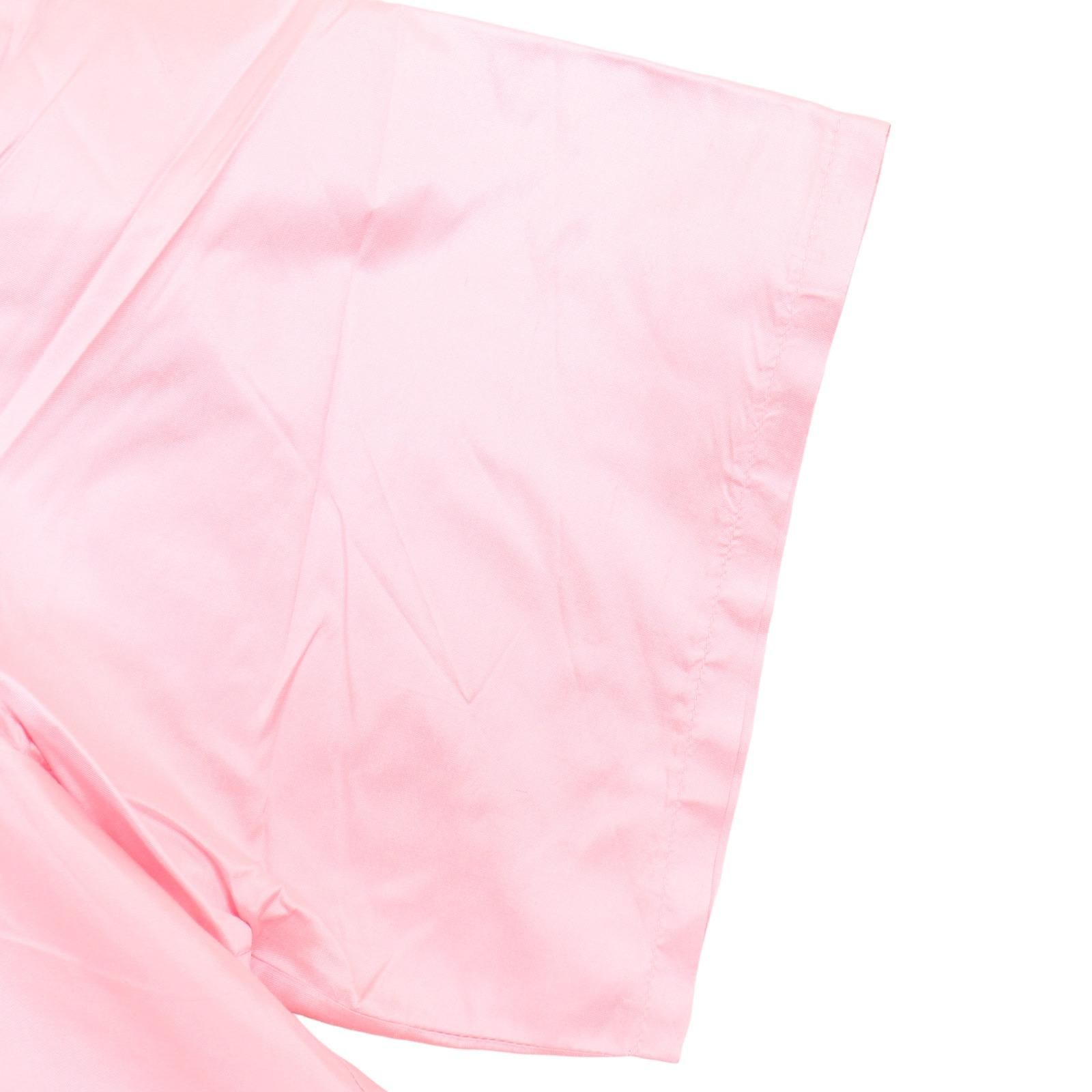 カミエルフォートヘンス ピンク オープンカラー スクール シルク半袖シャツ M