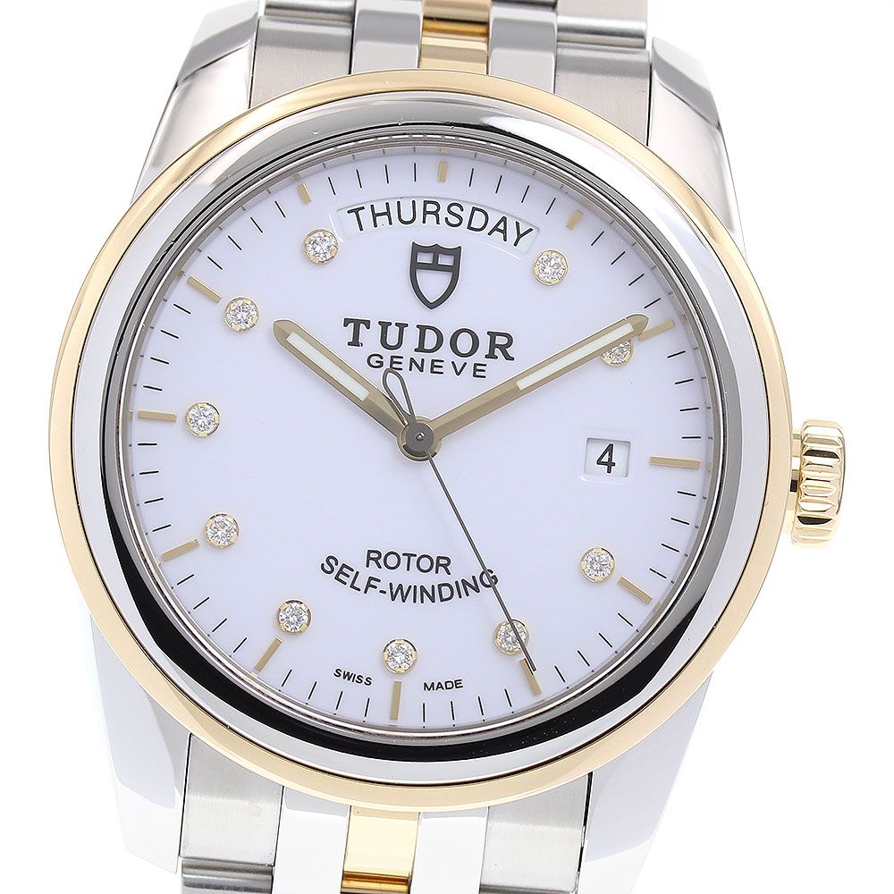 チュードル TUDOR 56003 グラマー デイトデイ 10P ダイヤモンド 自動巻き メンズ_821998