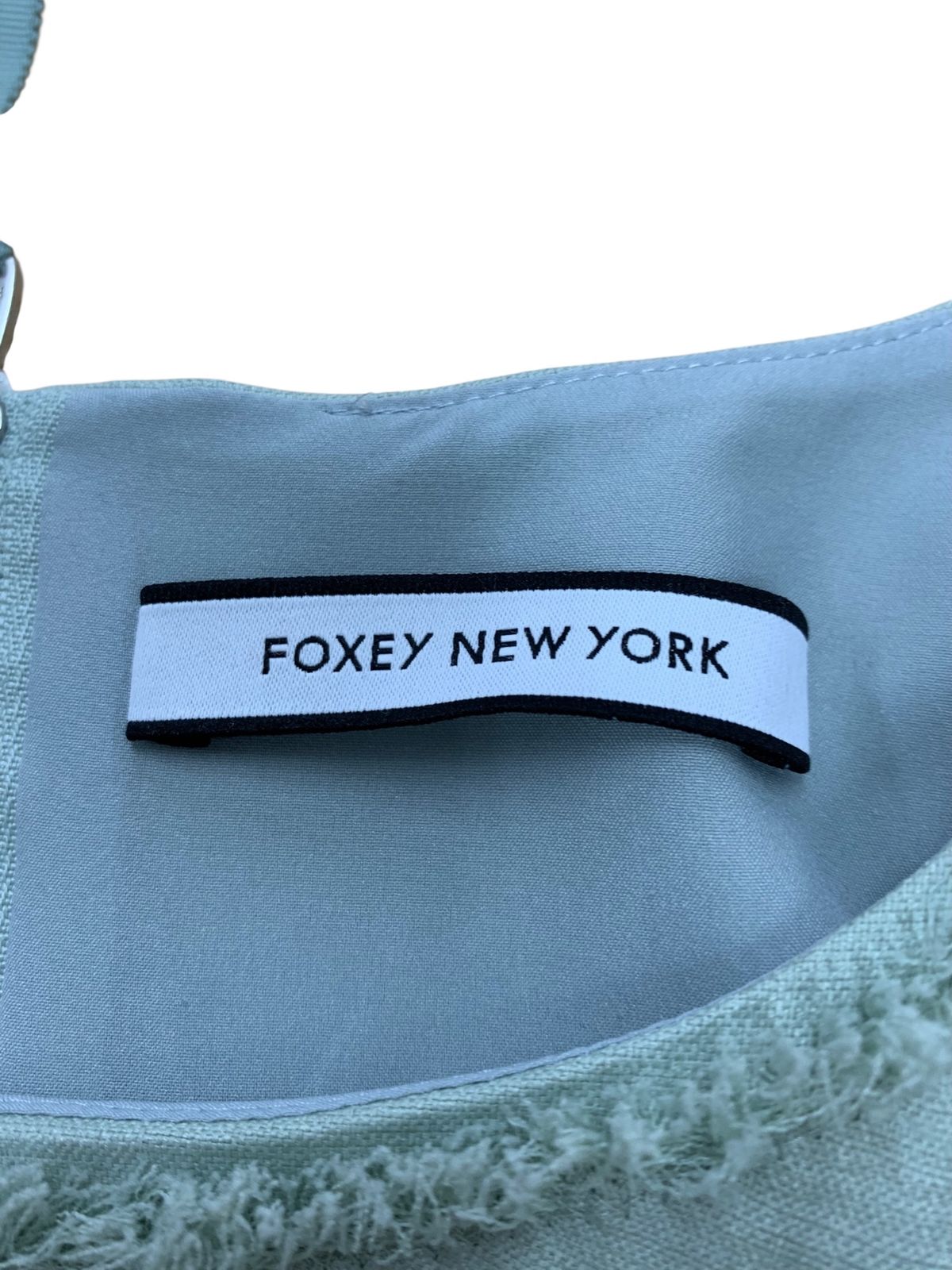 フォクシーニューヨーク リネンフェイス Dress 38321 ワンピース 38 グリーン フリンジ ITE5C976H2MS