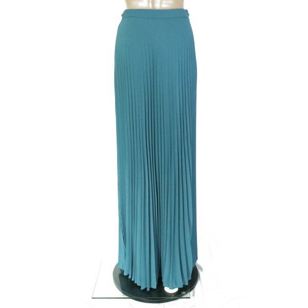 80 OFF エリザベッタフランキ ELISABETTA FRANCHI スカート40 ESK708 Mサイズ グリーンブルー レディース ロングスカート プリーツスカート ラインストーン イタリア製