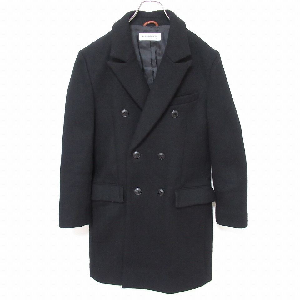 RUDE GALLERY ブラック ピーコート ルードギャラリー 部分レザー