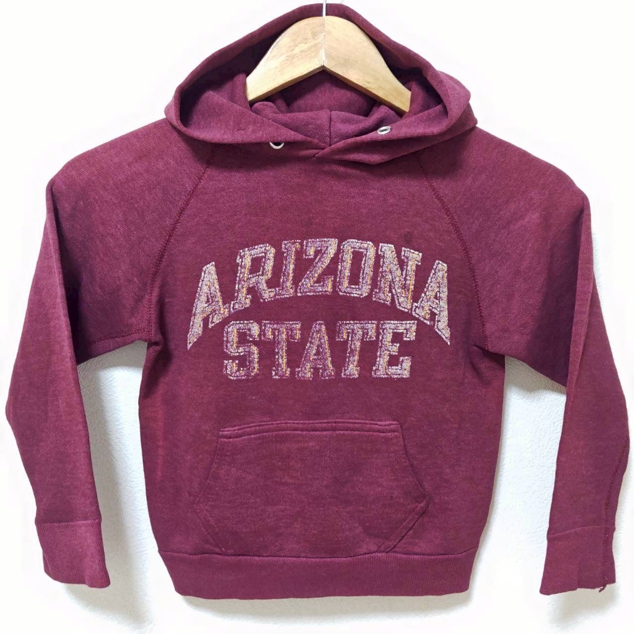 ◎ 70s 80s スーパービンテージ◎ ARTEX アルテックス パーカー フーディー スウェット ARIZONA アリゾナ 古着コーデ キッズ 子ども 男の子 女の子 コレクションアイテム ワインレッド 6-8 |M36290ji