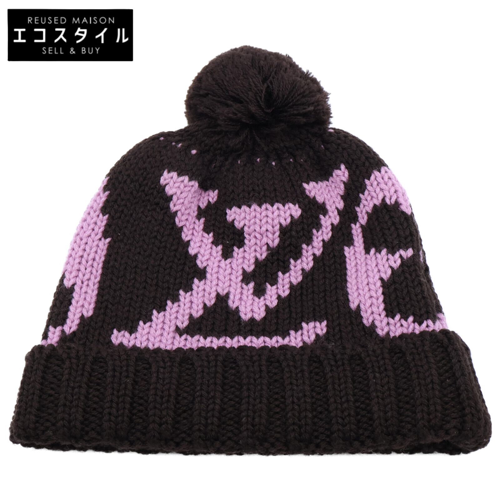 LOUIS VUITTON ルイヴィトン M72397 ボネ グランフロア モノグラムフラワー フォーン ニット帽