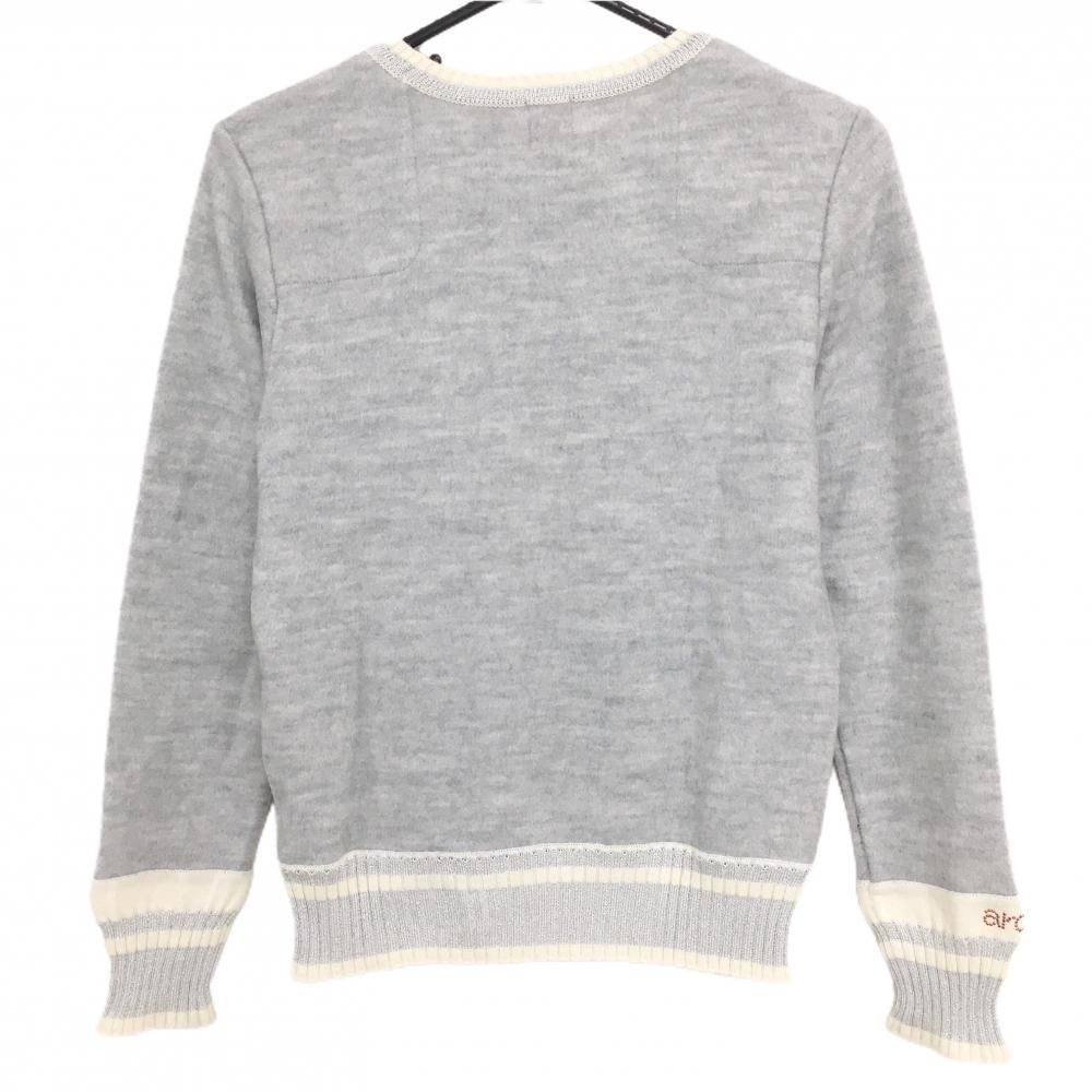 美品】アルチビオ セーター ライトグレー×白 ニット ウール混 ラメ糸