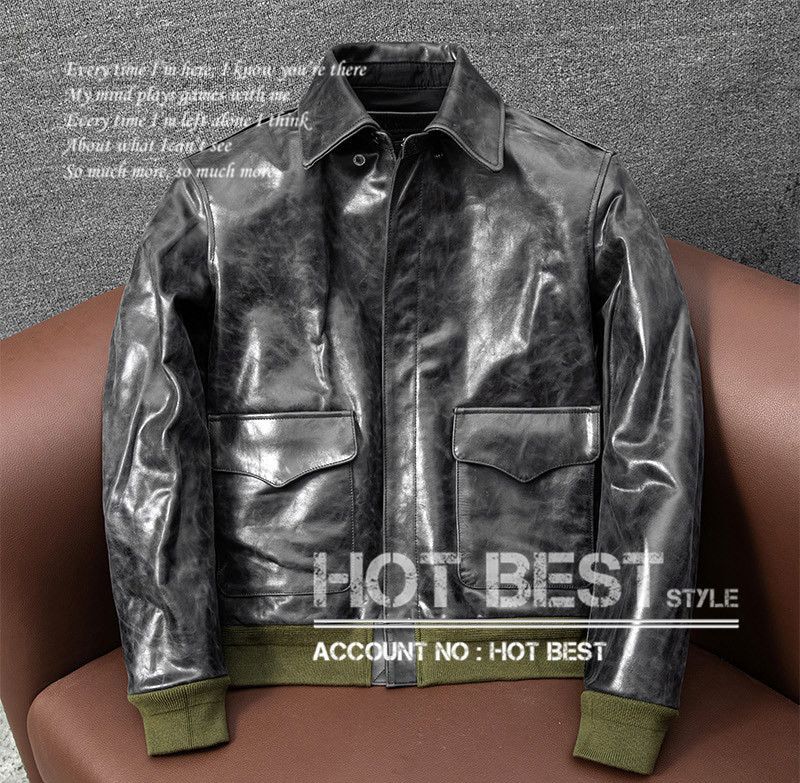 上質 メンズ レザー ジャケット カウハイド 復刻30's USAF TYPE A-2