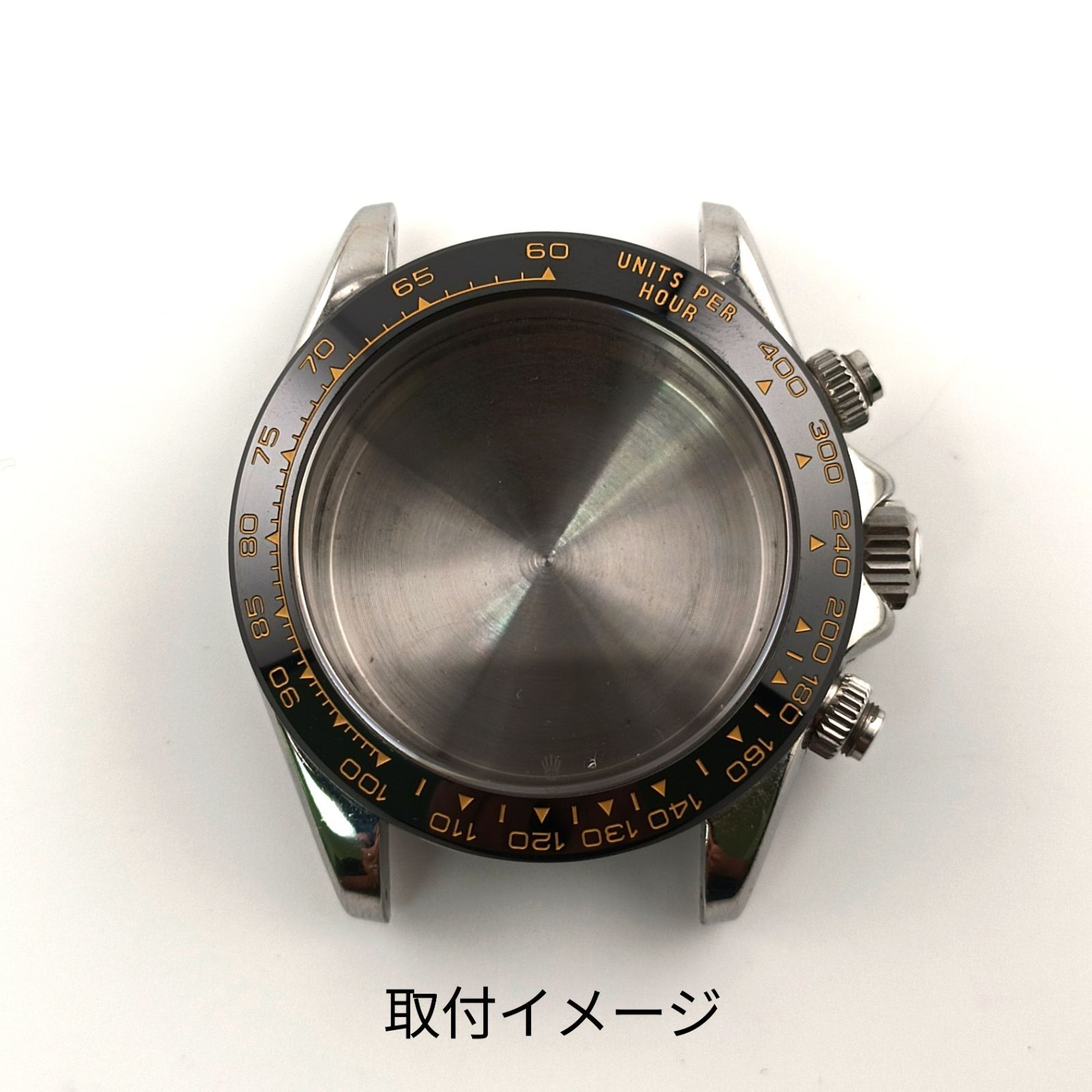 腕時計 修理交換用 社外部品 セラミック ベゼル ブラック×ゴールド 黒 