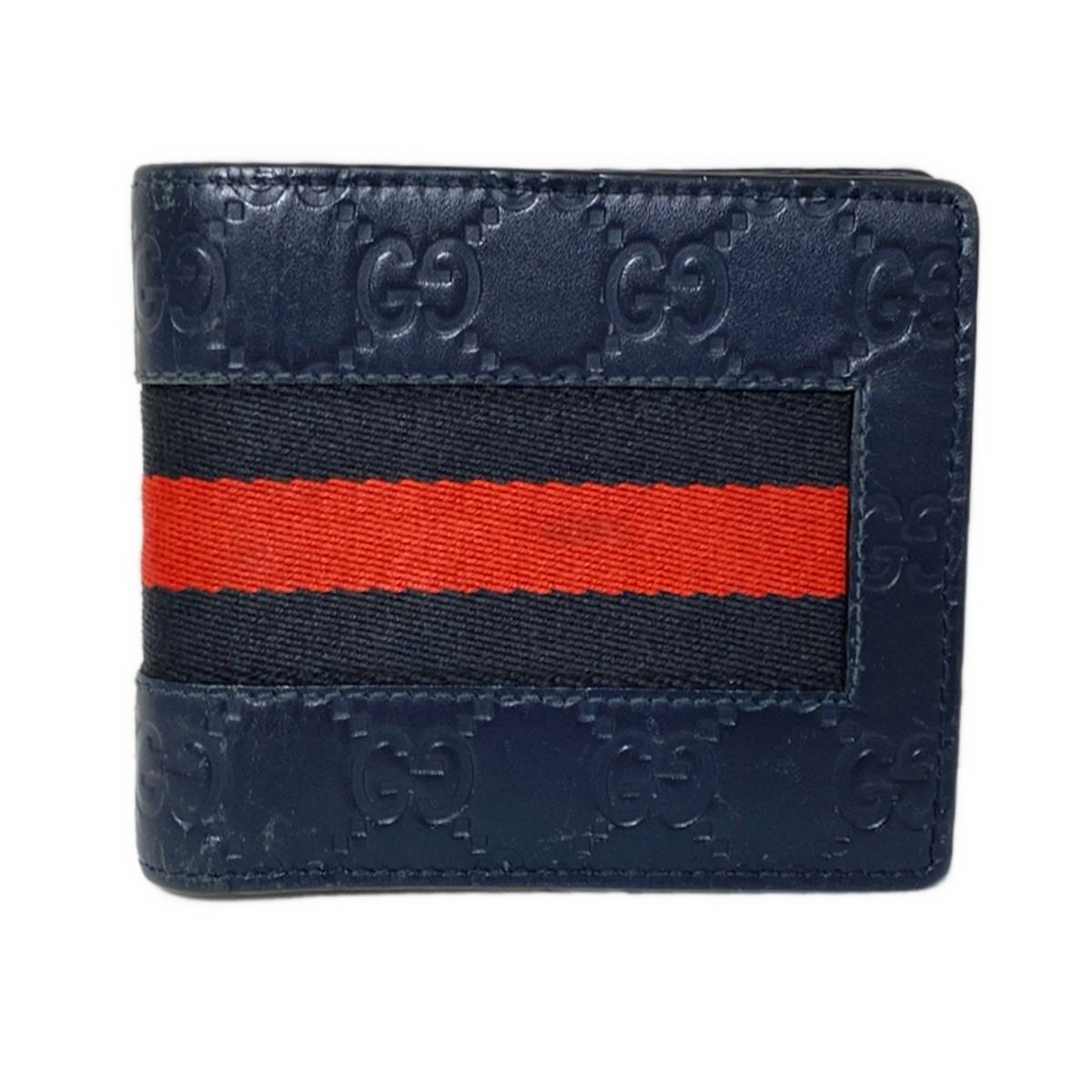 美品✨グッチ 二つ折り財布 シマ レザー シェリーライン GG柄 ブラック GUCCI （新品・未使用品）グッチ ウェブ シェリーライン 二