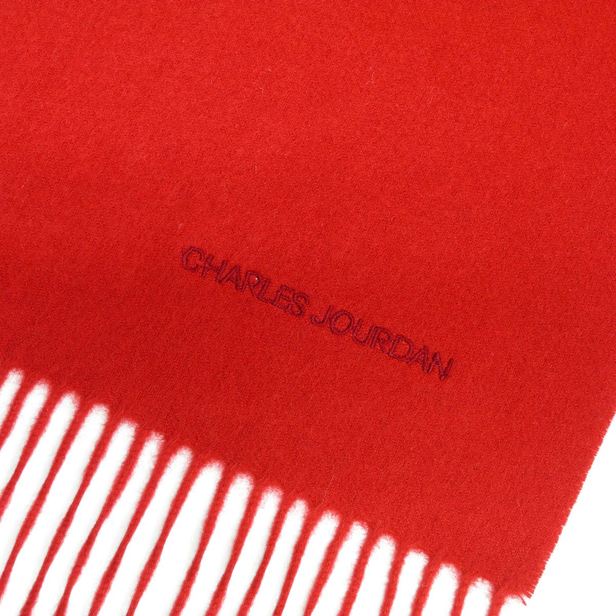 シャルルジョルダン カシミヤマフラー ワンポイントロゴ(サイズ180/30cm) ecj21w104 R9904 LT.GREY グレー ◇CHARLES JOURDAN◇イタリア製 マフラー ブランド