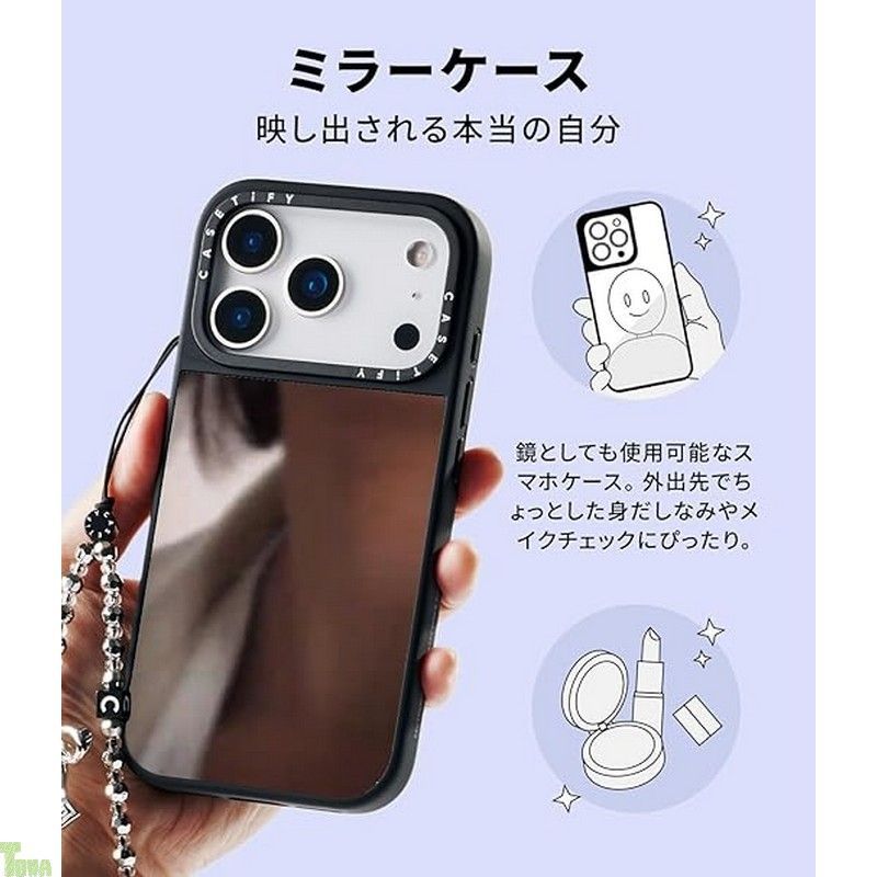 新品　CASETiFY ミラー iPhone 17 ケース ブラック　スマホ CASETiFY ミラー iPhone 17 ケース [鏡面(スマホカバー) / MagSafe対応