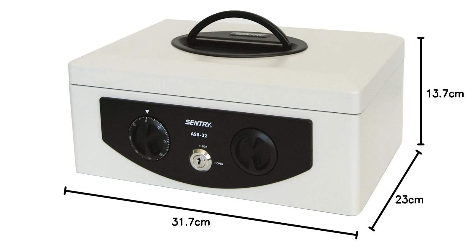 金庫 手提げ金庫 セントリー 小型 キャッシュボックス 収納ボックス 鍵付き B5 SENTRY ダイヤル キーロック コインケース ワンタッチオープン ライトグレー ASB-32