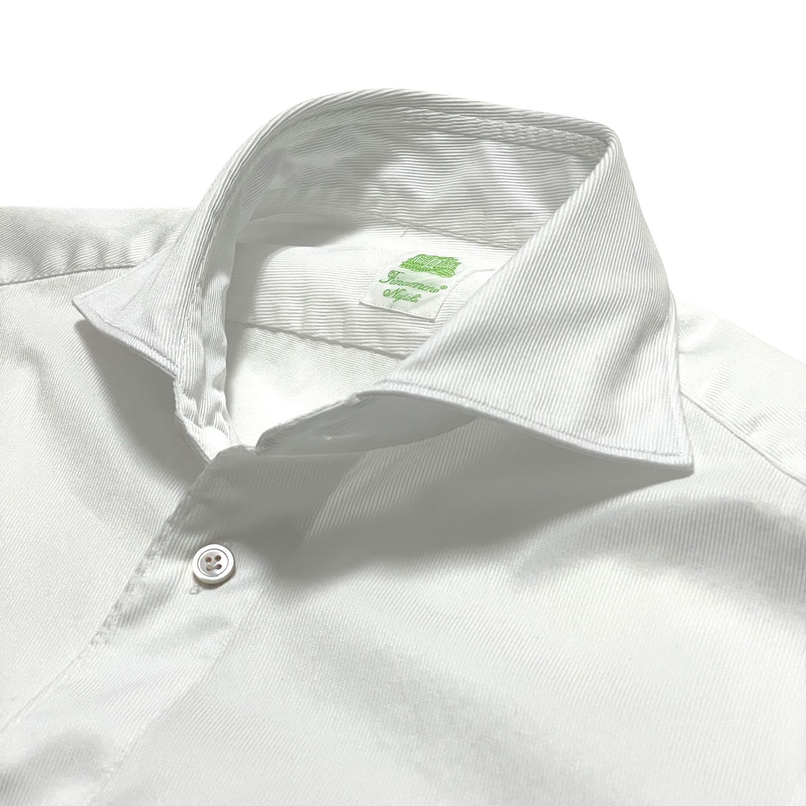 finamore フィナモレ 白シャツ カッタウェイ S コットン
