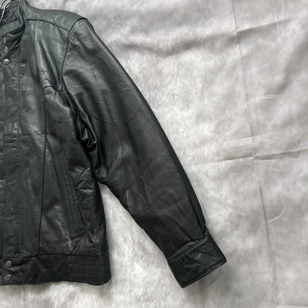 韓国古着　レザーブルゾン　レザージャケット　革ジャン　本革　牛革　　黒　y2k 韓国古着 レザーブルゾン レザージャケット 革ジャン 本革 牛革