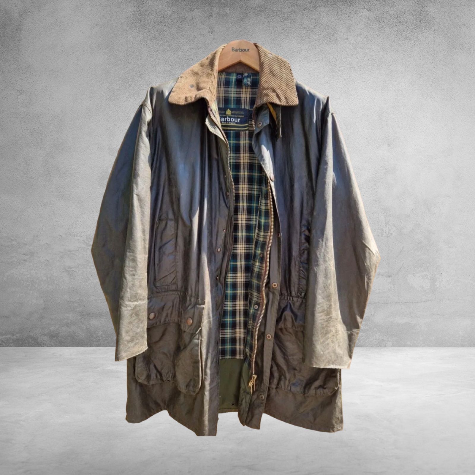 90s　Barbour border　c42 バブアー　ボーダー\nセージ特にダメージの無い美品