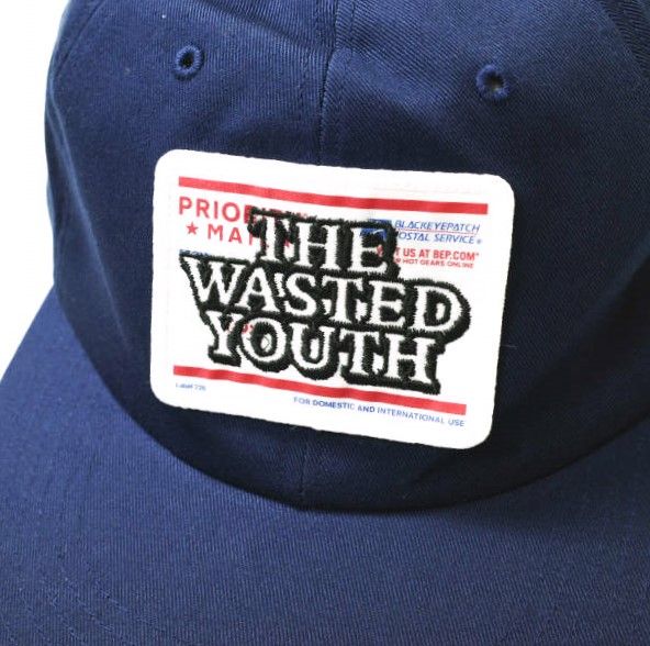 BLACK EYE PATCH x WASTED YOUTH ブラックアイパッチ ウェイステッドユース 21SS 別注 日本製 PRIORITY  LABEL 6PANEL CAP 6パネルキャップ Free NAVY VERDY 帽子 g17069