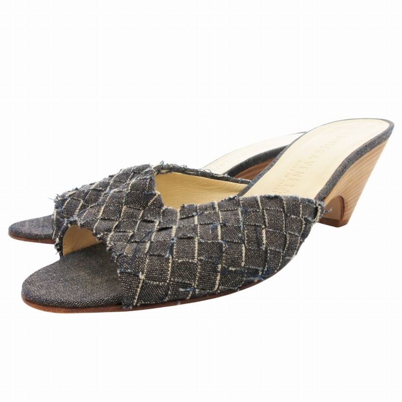 BOTTEGA VENETA ヒールサンダル ミュール BOTTEGA VENETA トングサンダル ヒール スクエアトゥ (BOTTEGA