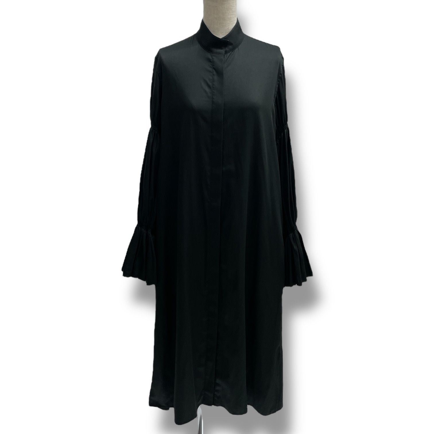 MEKKI メッキ ロングシャツワンピース ドレス ロングワンピース MACHBAR シンプル 無地 ブラック 黒 サイズ38 レディース 秋 ゴーゴー古着マルイ北千住店 23 No.870