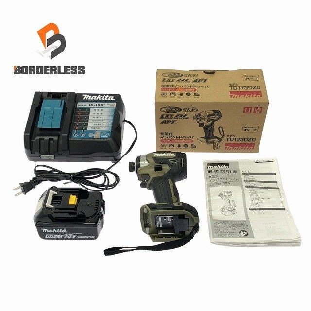 makita マキタ 18V 充電式インパクトドライバー TD173D オリーブ バッテリ1個 18V6.0Ah 充電器付 コードレス116446