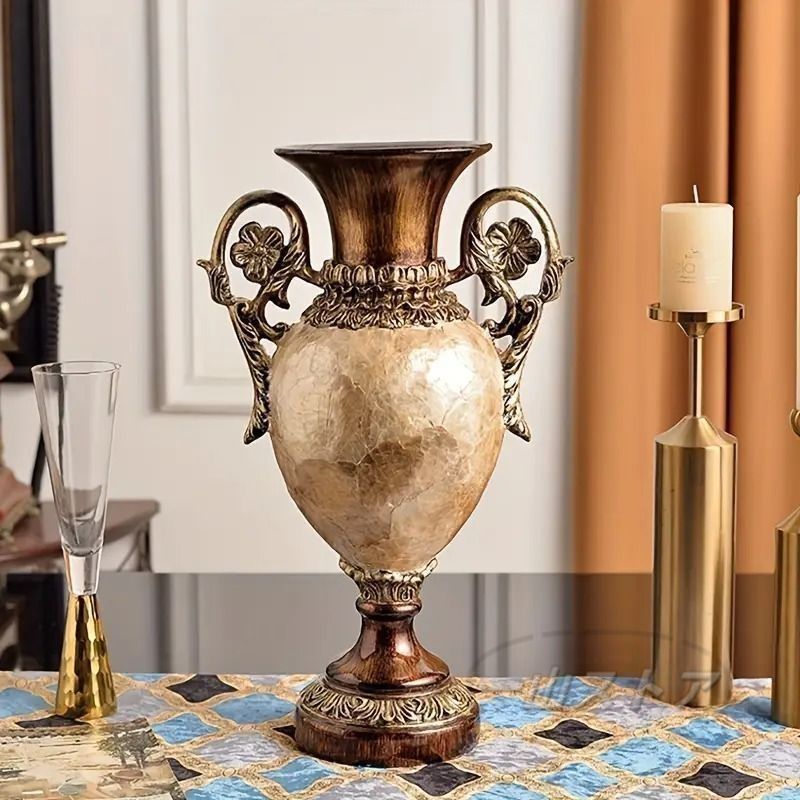 Vintageフラワーベース 和モダン　オブジェ　花器 ○和モダンフラワーベース 花瓶 花器 変形 グリーン ミッド