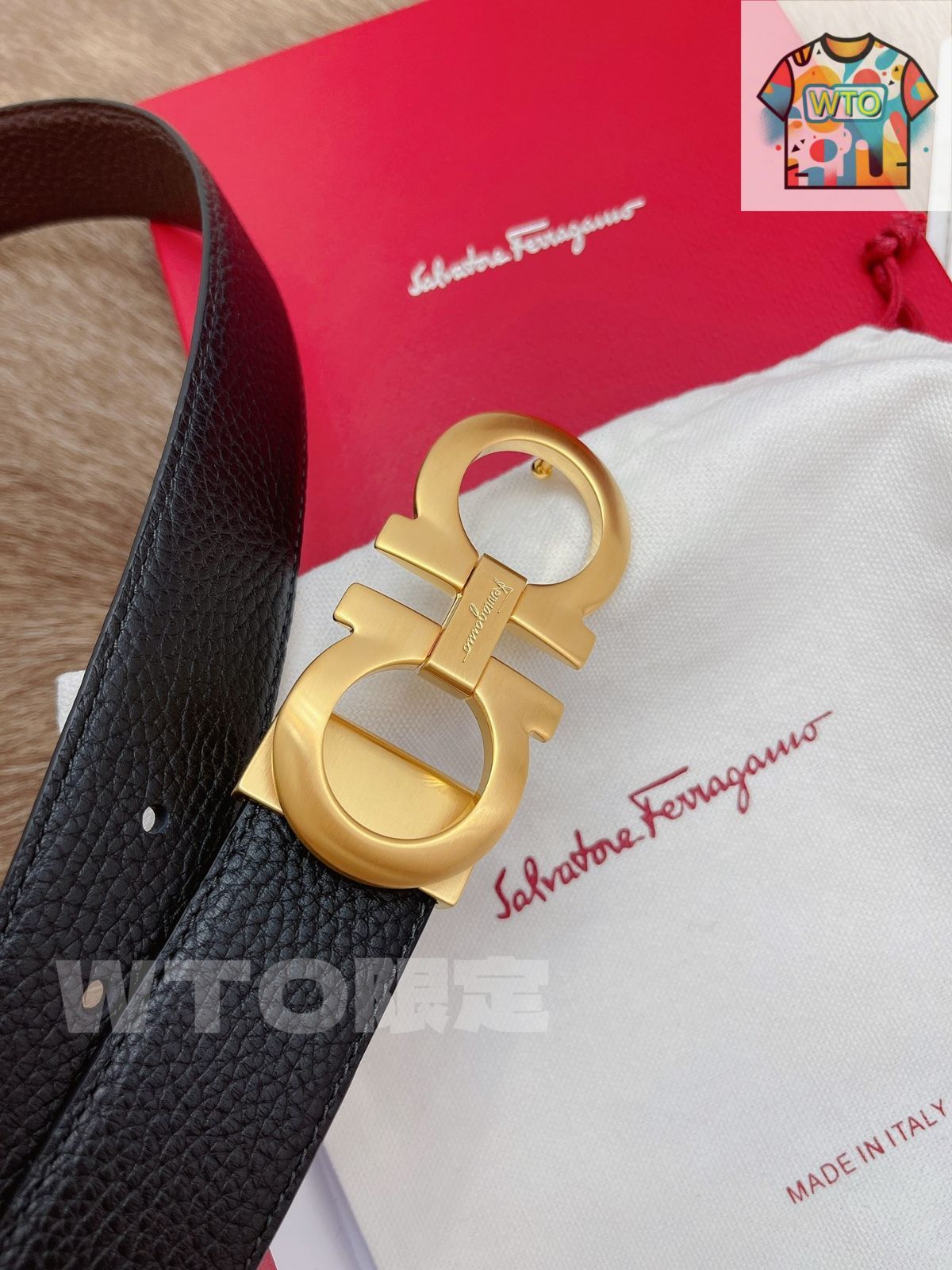 レザー レッド ベルト ロゴバックル　フェラガモ 今日特価】Ferragamo フェラガモ レザーベルト-2 - メルカリ