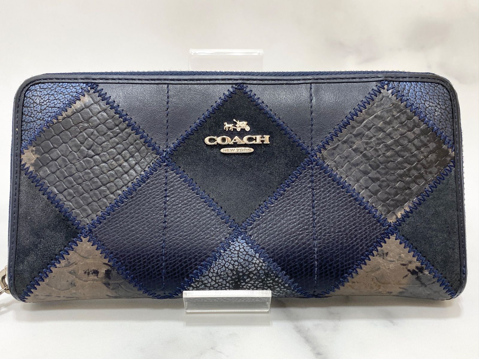 長財布 レザー COACH 財布 ネイビー コーチ 財布 レディース 長財布 