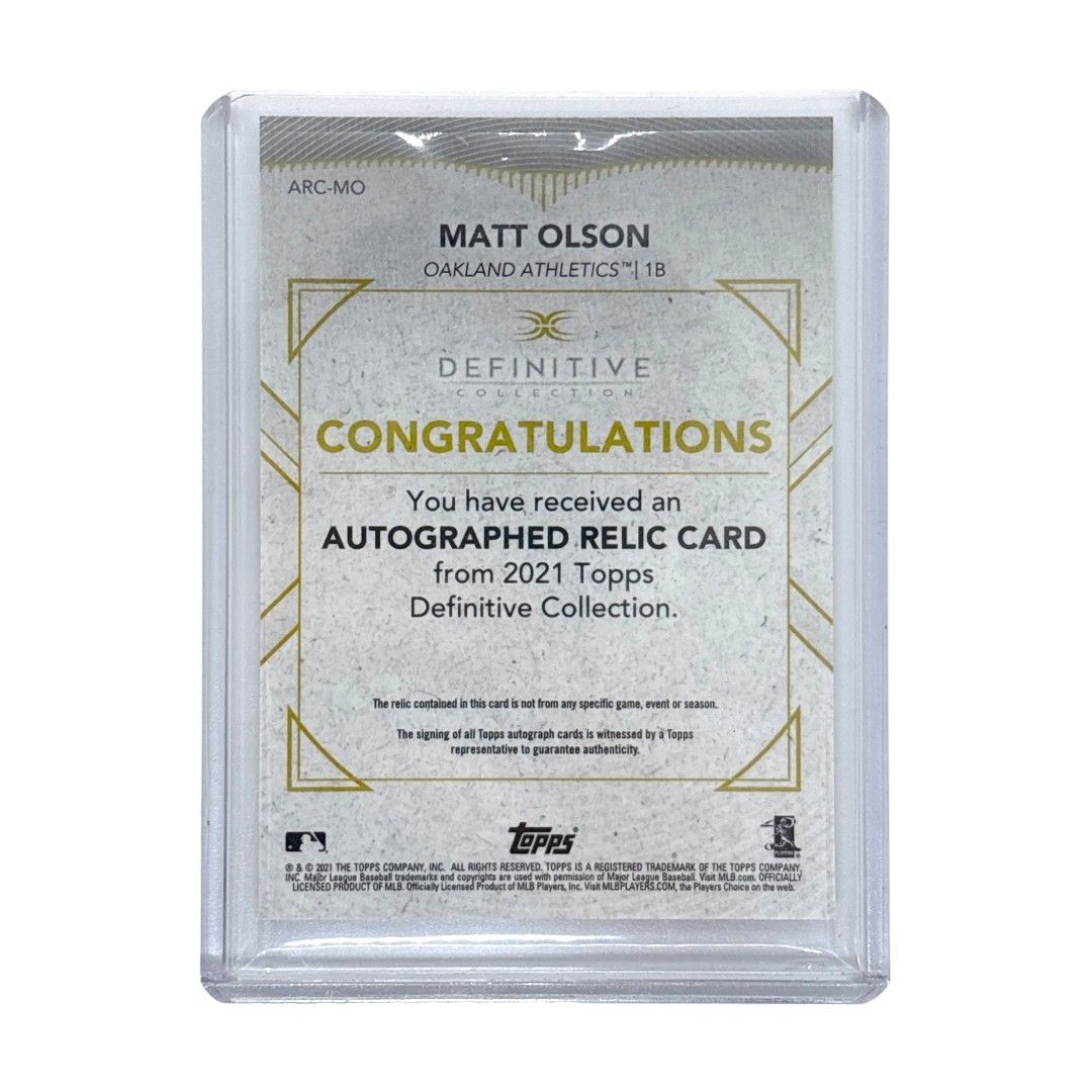 TOPPS MLBカード DEFINITIVE COLLECTION MATT OLSON OAKLAND ATHLETICS 02/25 #ARC-MO 送料無料 中古 IT1 TOPPS MLBカード DEFINITIVE COLLECTION MATT OLSON OAKLAND