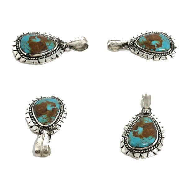 rym-211ターコイズ ペンダント トップ ハンドメイド インディアン