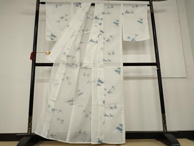 平和屋着物＊夏物 小紋 紗 舞葉文 正絹 逸品 未使用 AAAV8538cs