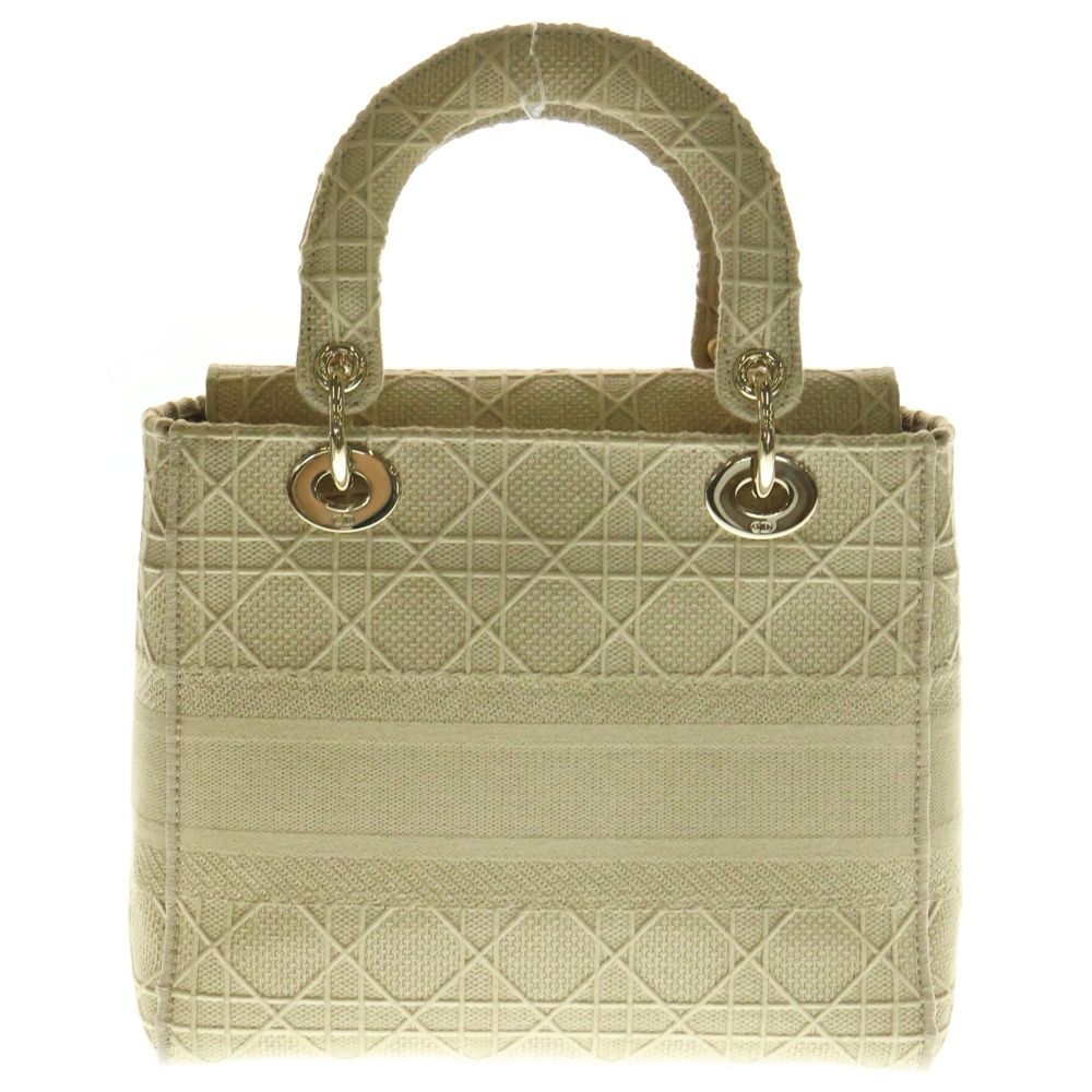 Christian Dior クリスチャンディオール LADY D-LITE レディディライト ミディアム カナージュ 2WAY エンブロイダリーチャーム付ショルダーバッグ ハンドバッグ ベージュ レディース M0565OREY