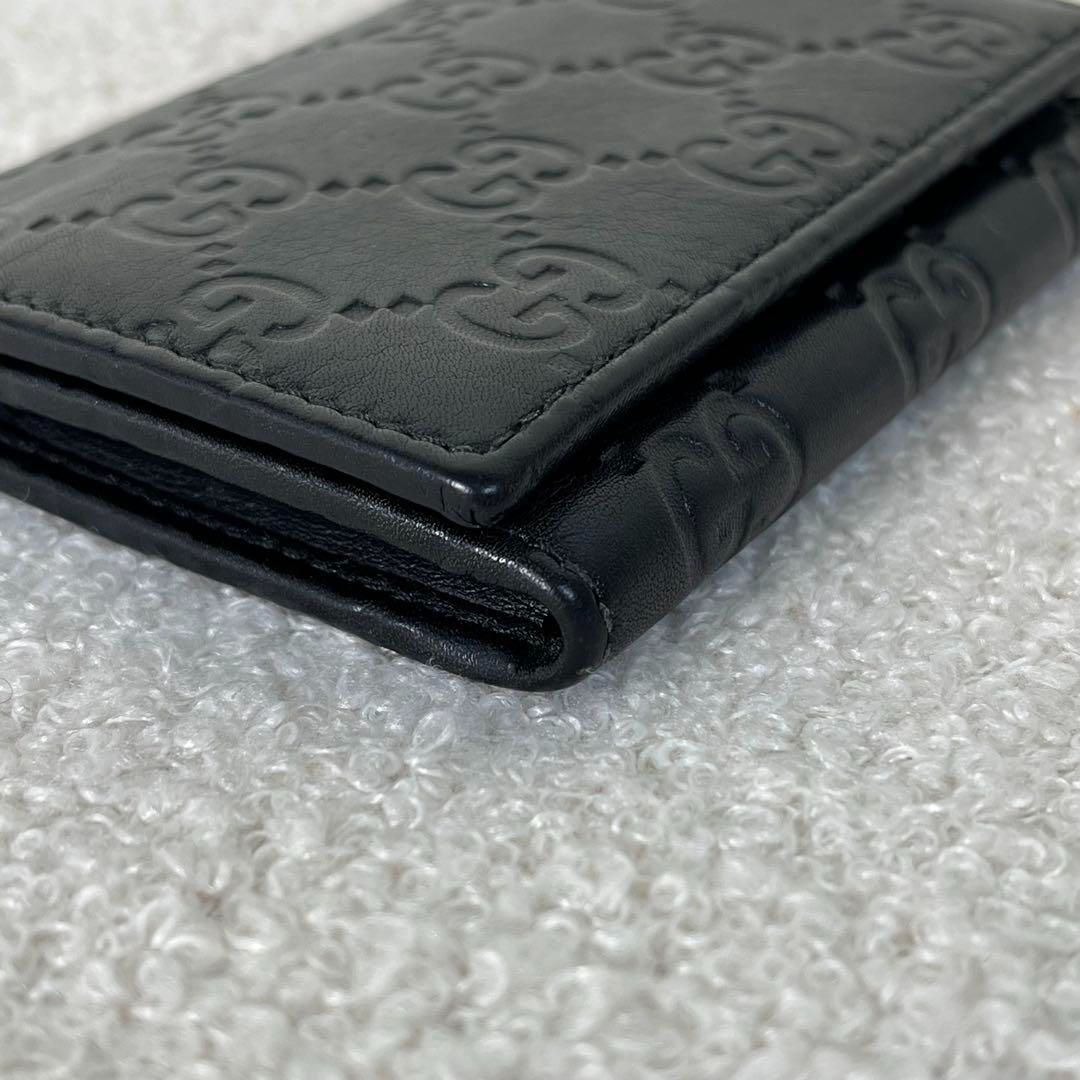 美品　GUCCI カードケース　シマ　レザー　GG柄　ブラック　箱付き 美品 GUCCI カードケース シマ レザー GG柄 ブラック 箱付き