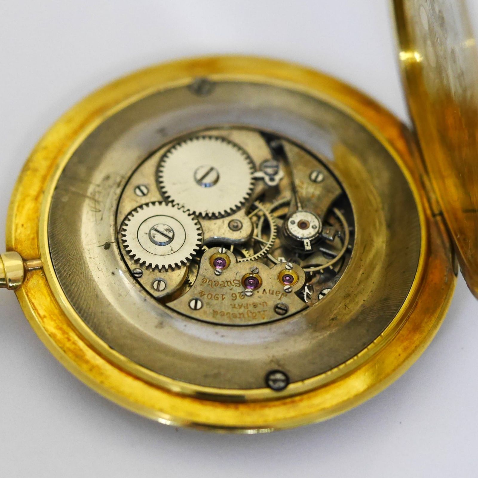 no2 不動品 希少 K18 (750) Surete 1904 アンティーク懐中時計 44g 金