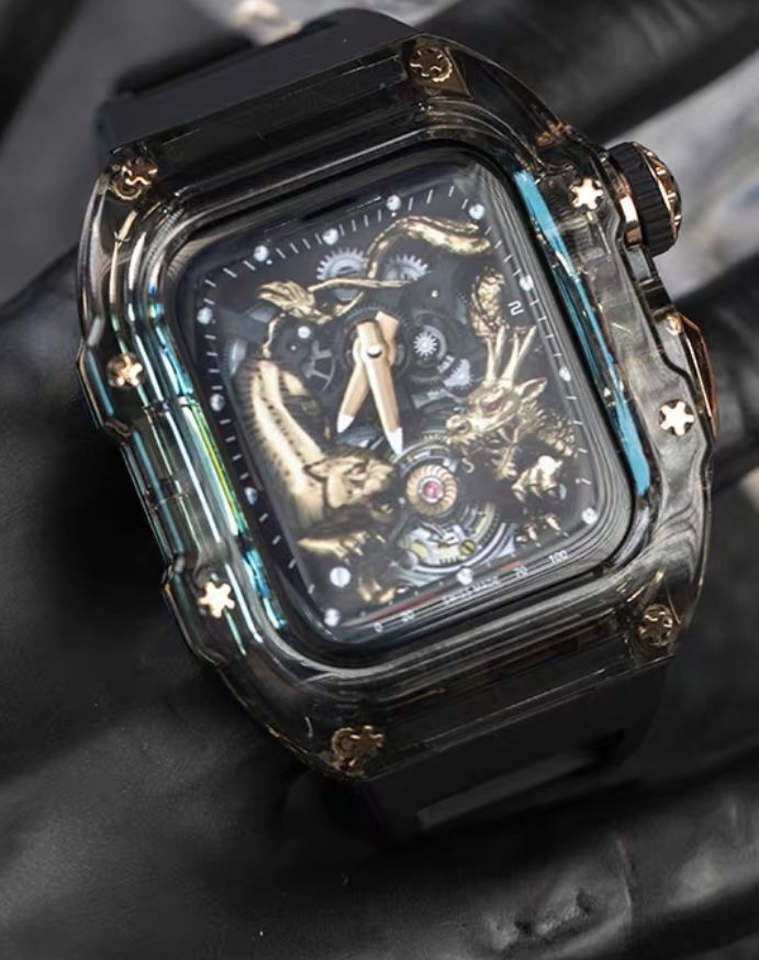 ブラック ４９ｍｍ アップルウォッチバンド ラバーベルト カバー Apple Watch ケース スポーツ