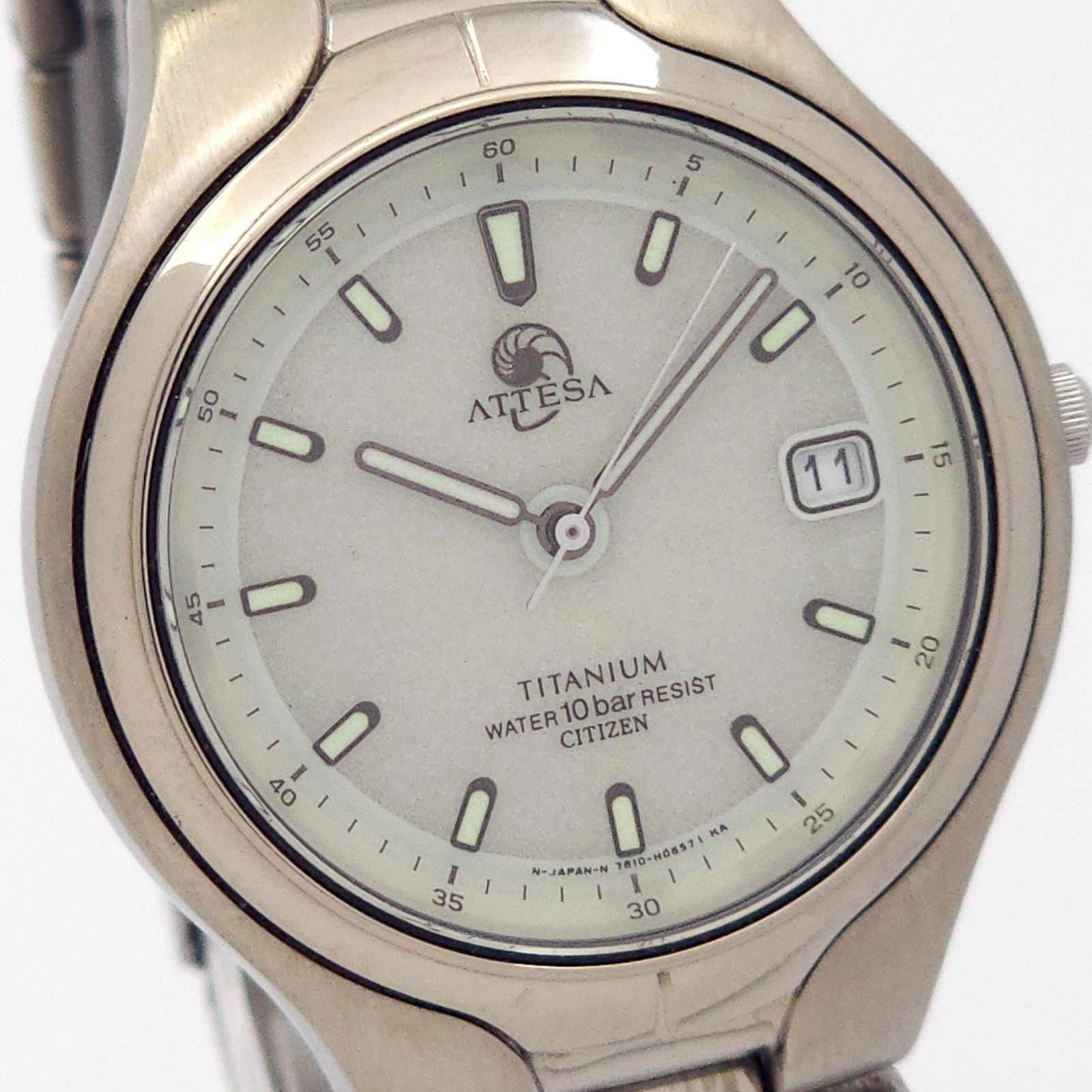 CITIZEN シチズン アテッサ 7875-H03523 ソーラーQZ 動作品 チタニウム