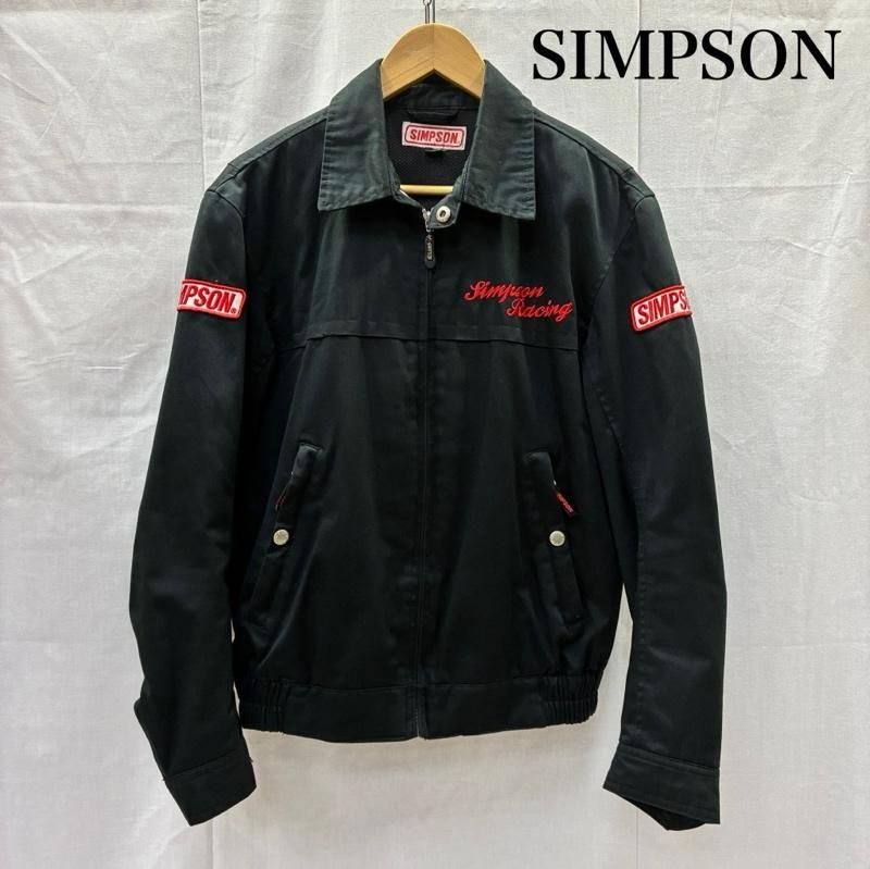 SIMPSOM ブラックジャケット ロゴ刺繍入り美品！！ SIMPSON シンプソン ジャケット、上着 ジャケット、ブレザー コットン