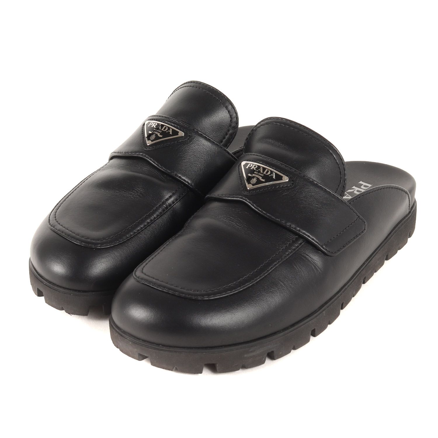 PRADA プラダ サイズ:8 現行モデル トライアングルロゴ カーフレザー 