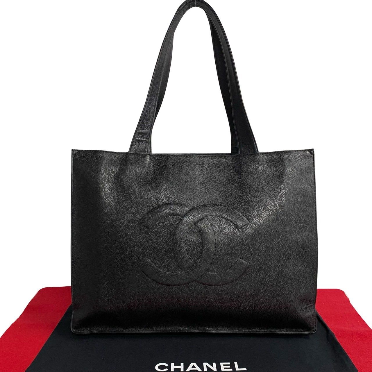 極 美品 シール有 4番台 CHANEL シャネル キャビアスキン レザー 本革 