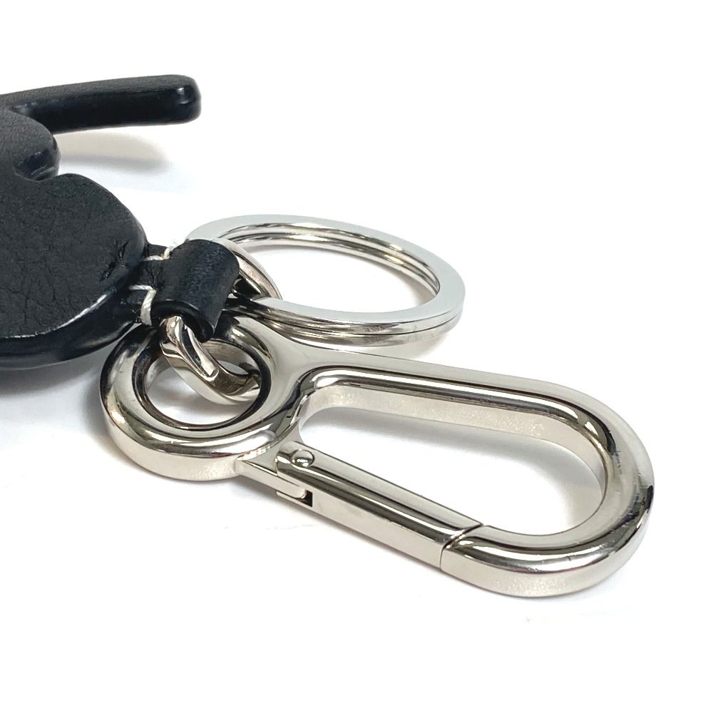 ロエベ 昆虫 キーホルダー チャーム レザー ブラック×シルバー