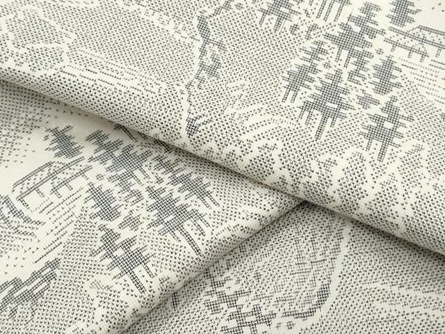 平和屋着物○本場大島紬 白大島 9マルキ 遠山風景文 正絹 逸品  