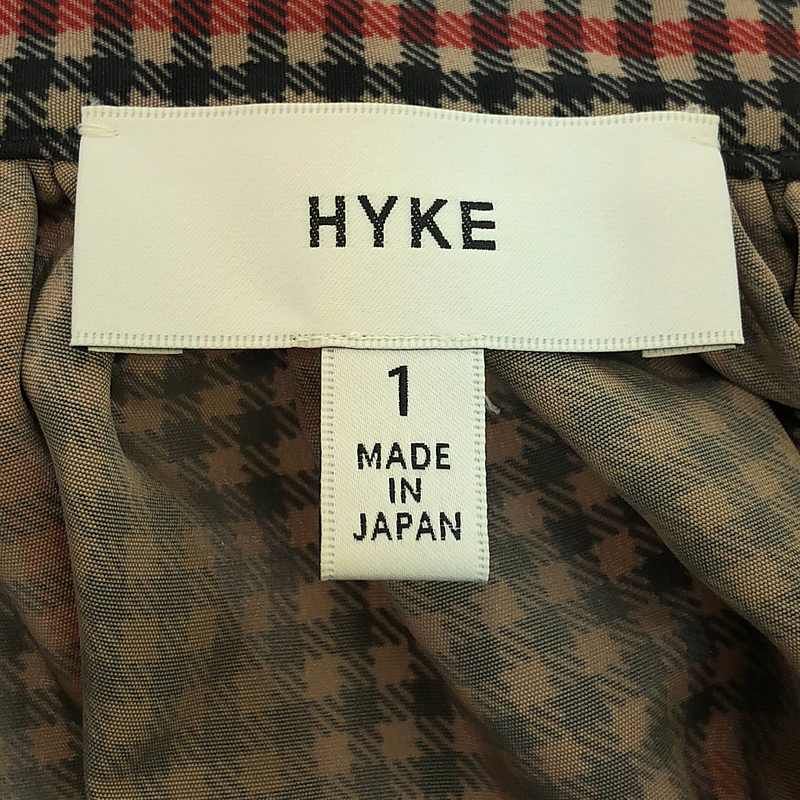【美品】  HYKE / ハイク | 2021AW | PLAID GATHERED BLOUSE チェックブラウス | 1 | ベージュ×ブラック系 | レディース 美品】 HYKE / ハイク | 2021AW | PLAID GATHERED BLOUSE チェック