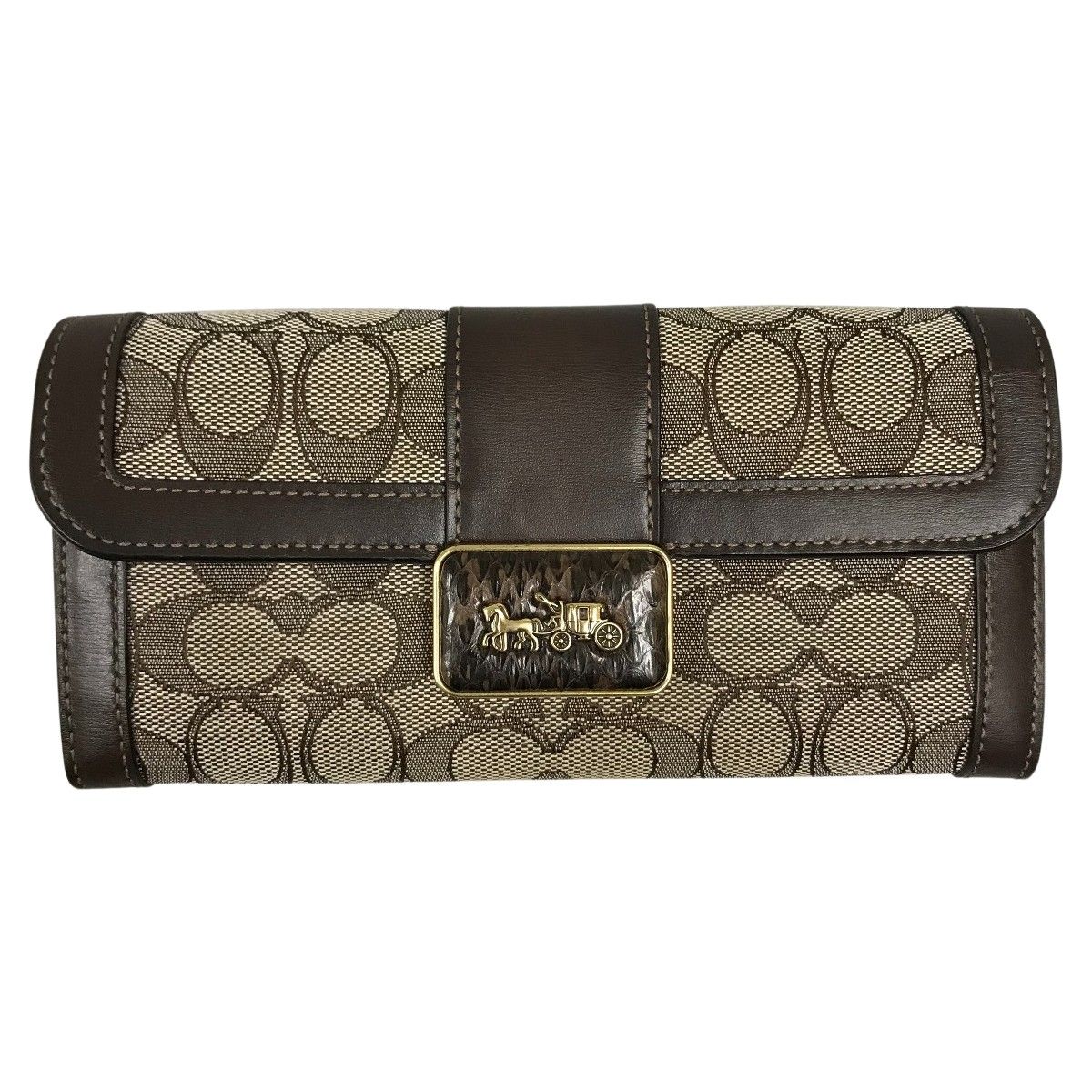 COACH コーチ アリー ウォレット ジャカード ウィズ スネークスキン 