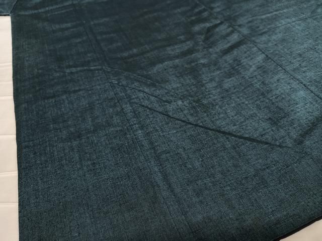  平和屋着物 男性 紬 アンサンブル 結城紬織 色無地 濃藍色 反端付き 正絹 zg 着物セット 着物 浴衣