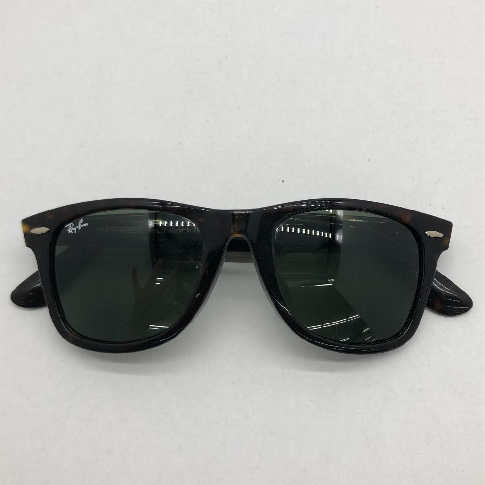 04w0560∞ Ray-Ban レイバン サングラス WAYFARER ウェイファーラー RB2140-F 902 グリーン ポリッシュトートシェル 中古品