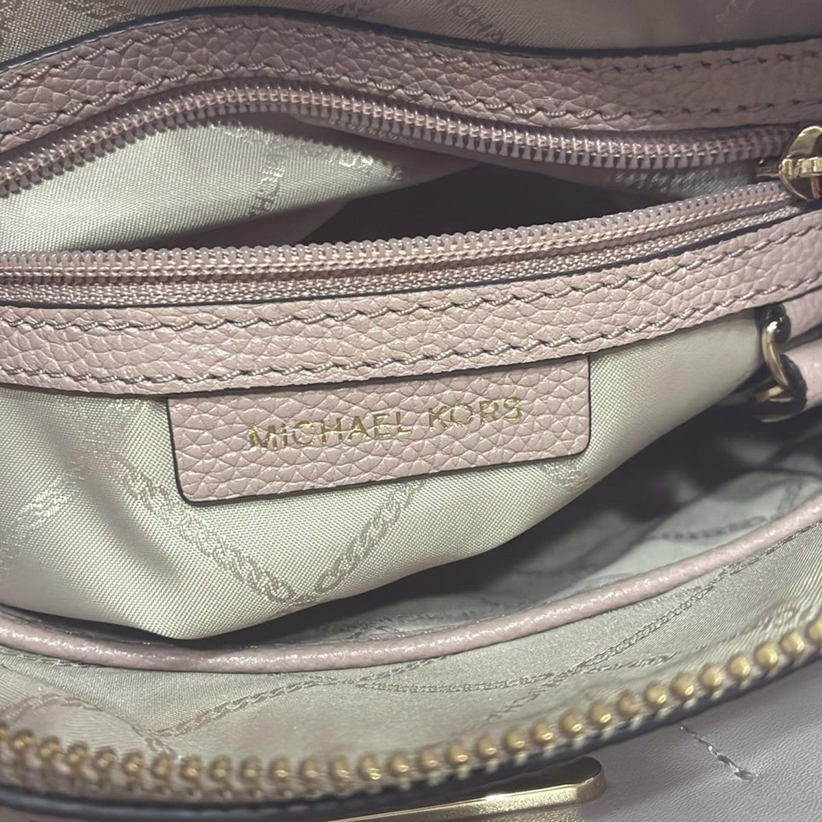 マイケルコース ハンドバッグ マーサー ベルテッド スモール サッチェル 30S9GM9S1T ライトピンク×白×ピンクベージュ レザー DECORATOM_COM_BR