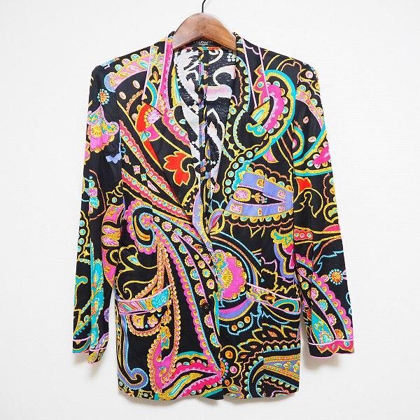 LEONARD ジュエリー柄総柄ジャケット ブラック L apc レオナール LEONARD ジャケット M 黒 マルチ ジュエリー柄